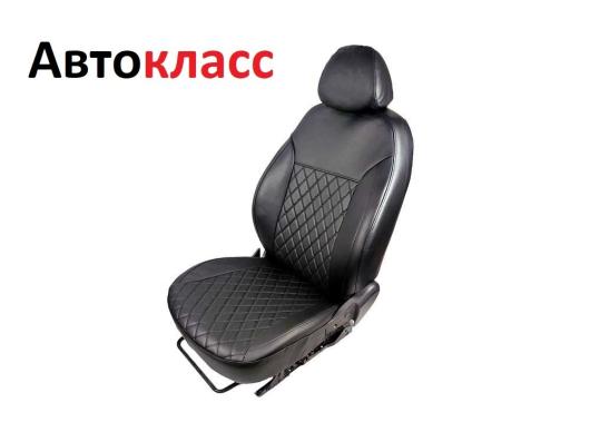 Чехлы на сидения Daewoo Nexia (2008-2016) экокожа черные Ромб Автокласс